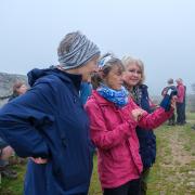 Checking our route in the fog!
